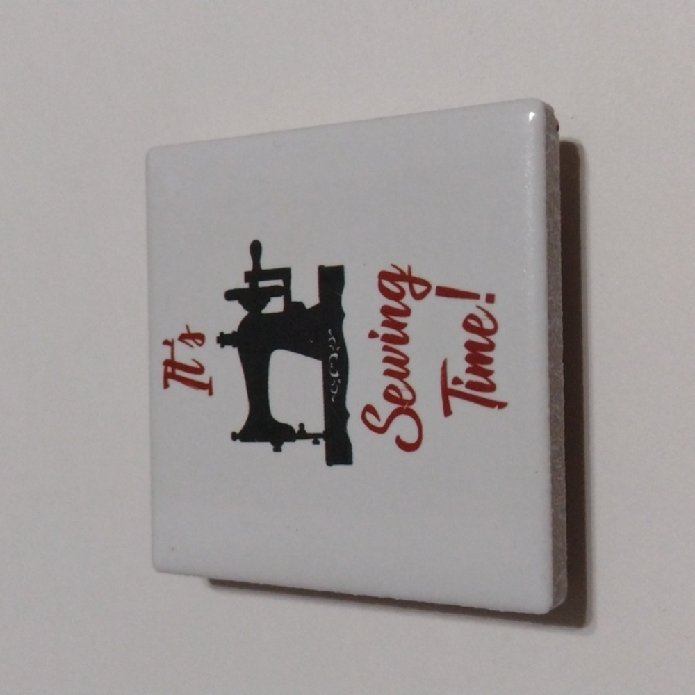 3/$15 Moda Fabrics It's Sewing Time! Tile Magnet